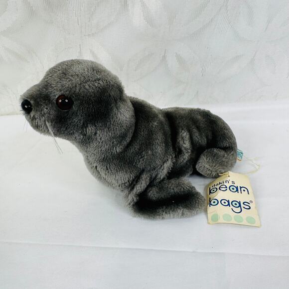 VTG 1978 Dakin Bean Bags Gray Finnegan Seal Sea Ocean 10" Plush #28-3410 - Picture 3 of 10